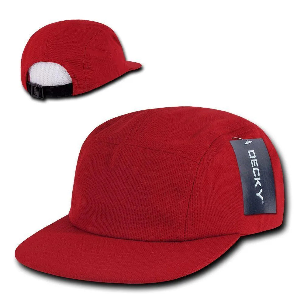 1 Dozen Decky 5 Panel Flat Bill Performance Mesh Racer Caps Hats Wholesale