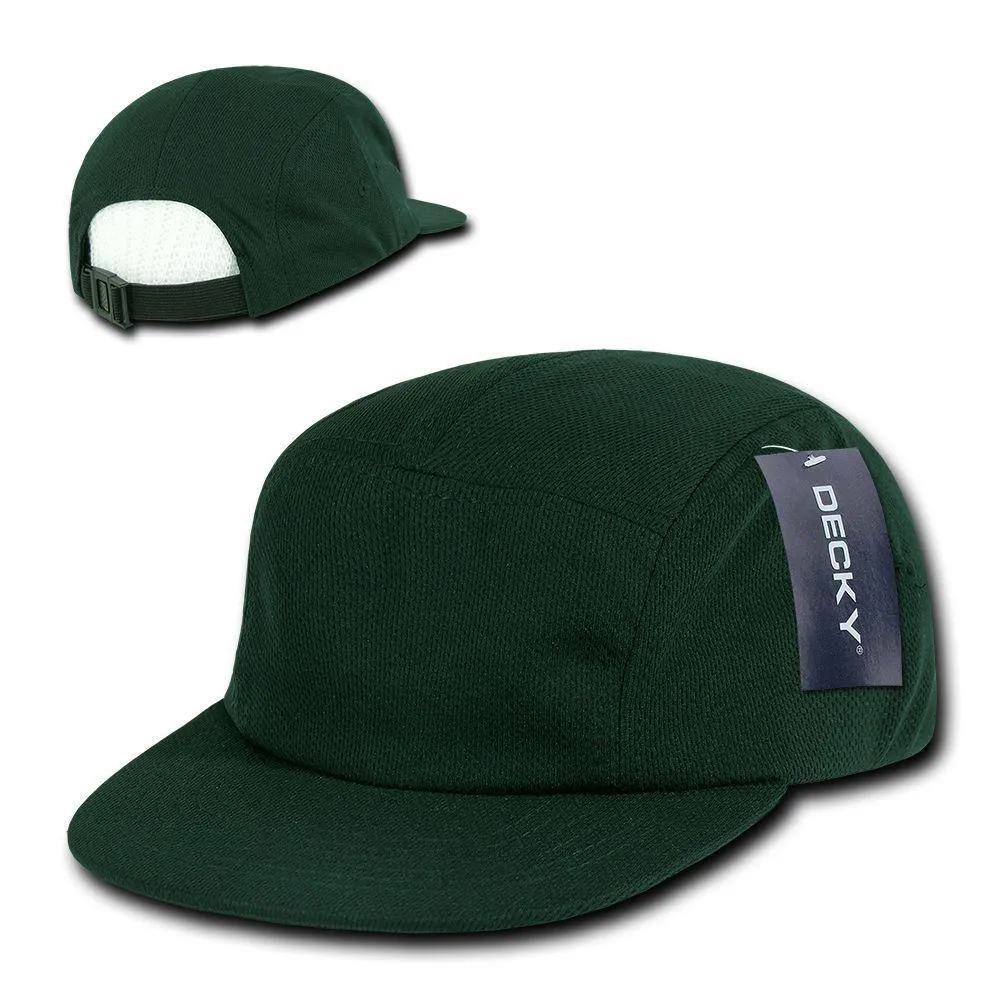 1 Dozen Decky 5 Panel Flat Bill Performance Mesh Racer Caps Hats Wholesale