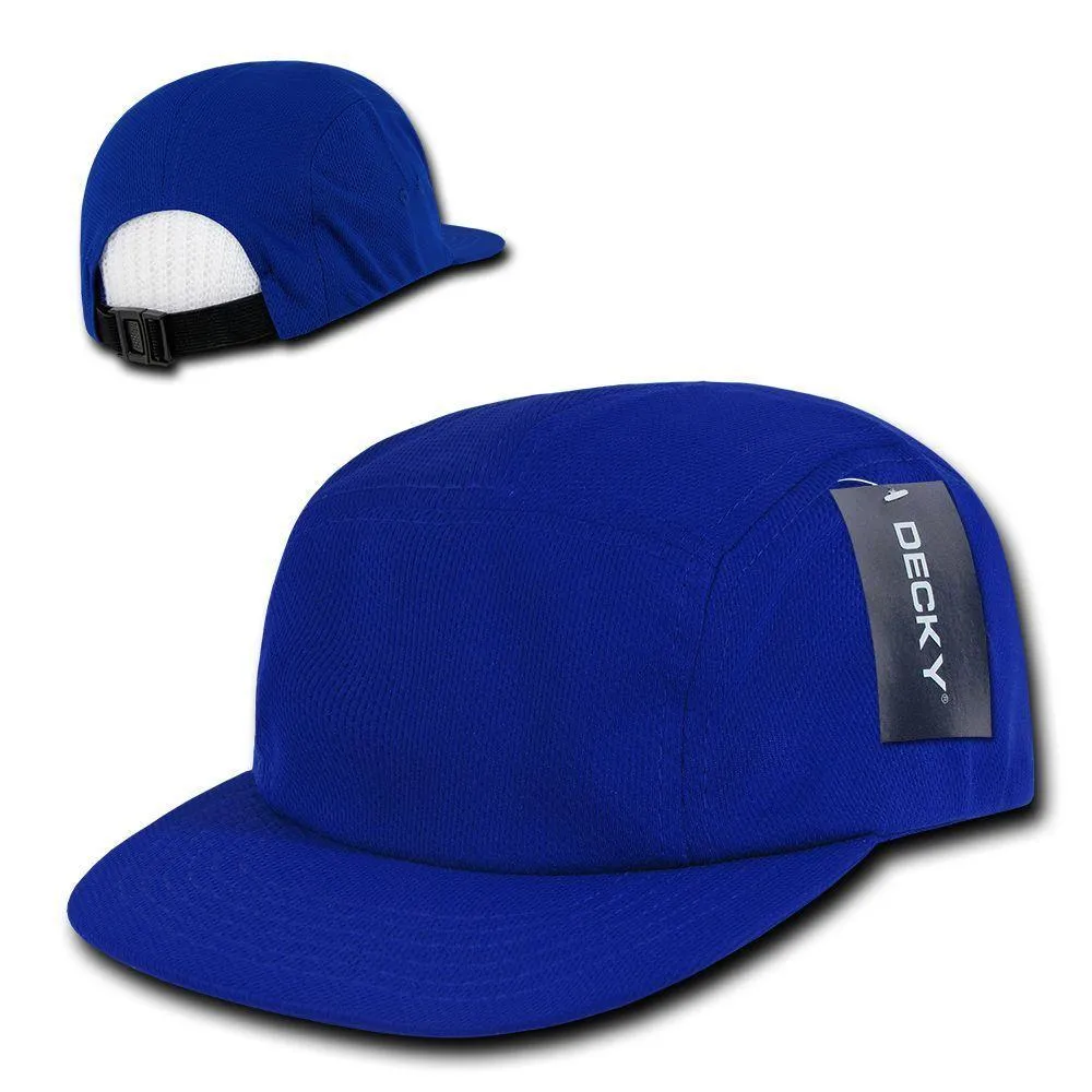 1 Dozen Decky 5 Panel Flat Bill Performance Mesh Racer Caps Hats Wholesale