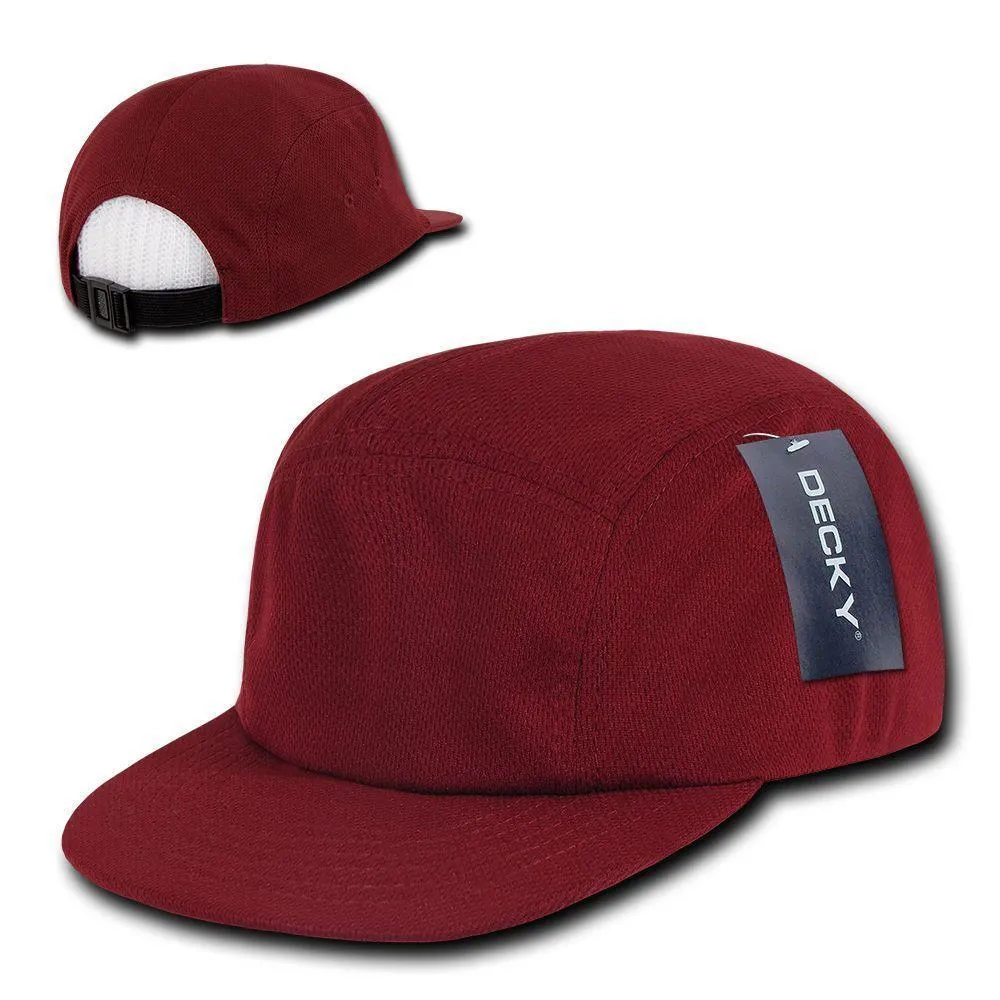 1 Dozen Decky 5 Panel Flat Bill Performance Mesh Racer Caps Hats Wholesale