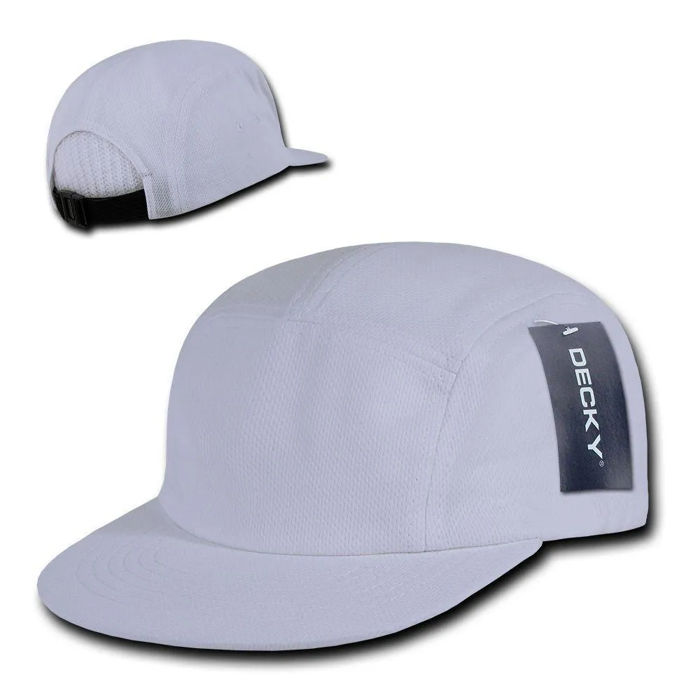 1 Dozen Decky 5 Panel Flat Bill Performance Mesh Racer Caps Hats Wholesale
