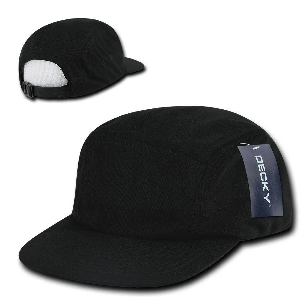 1 Dozen Decky 5 Panel Flat Bill Performance Mesh Racer Caps Hats Wholesale
