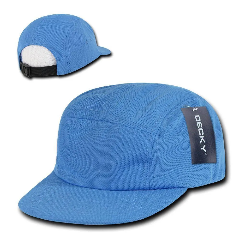 1 Dozen Decky 5 Panel Flat Bill Performance Mesh Racer Caps Hats Wholesale