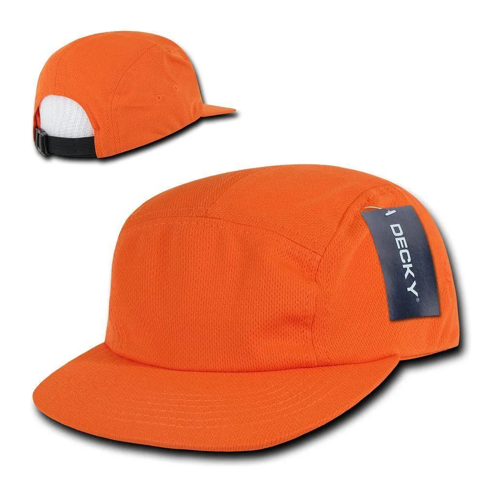 1 Dozen Decky 5 Panel Flat Bill Performance Mesh Racer Caps Hats Wholesale