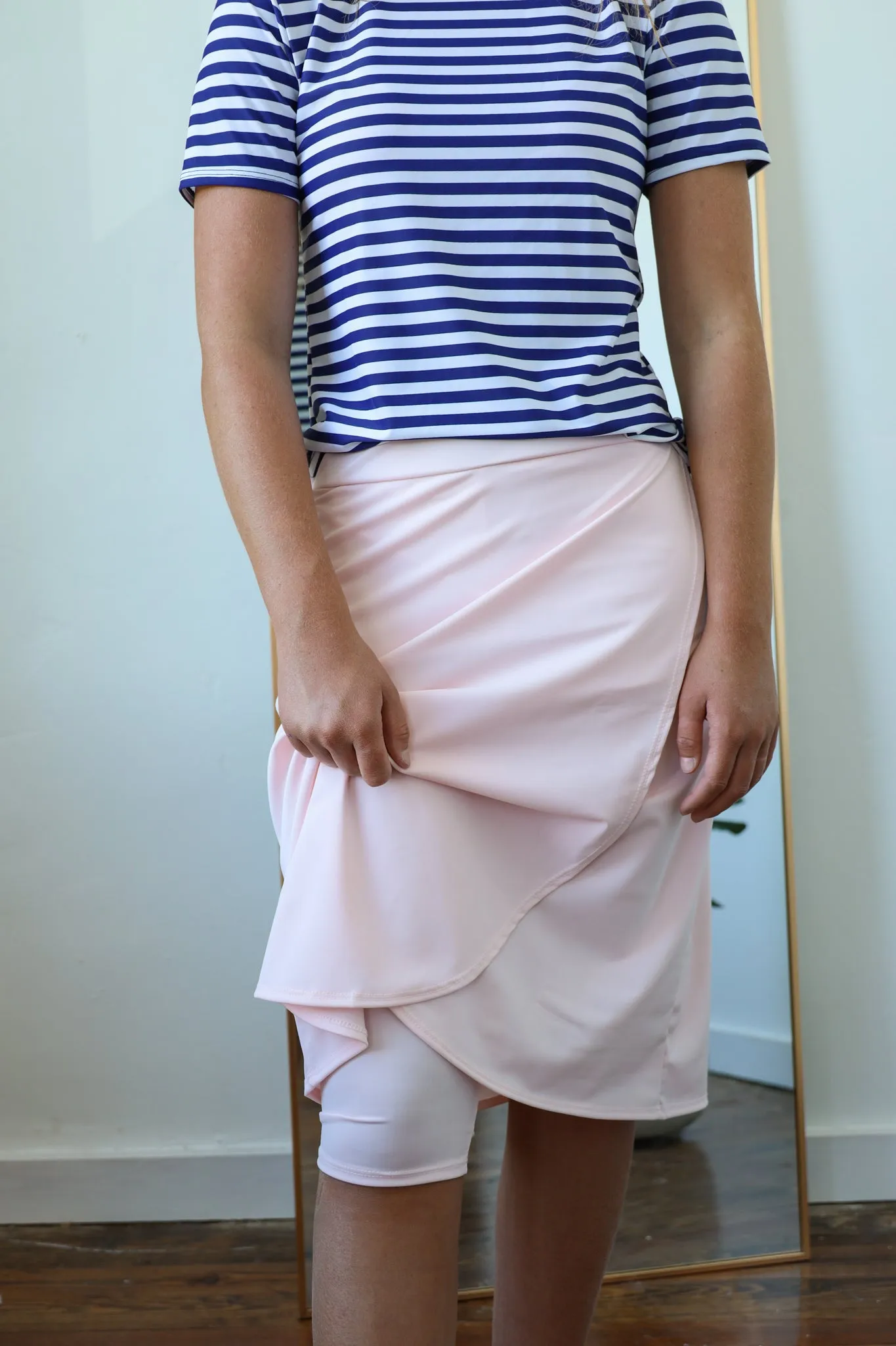Ada Faye Wrap Swim/Athletic Skirt - Light Blush