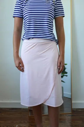 Ada Faye Wrap Swim/Athletic Skirt - Light Blush