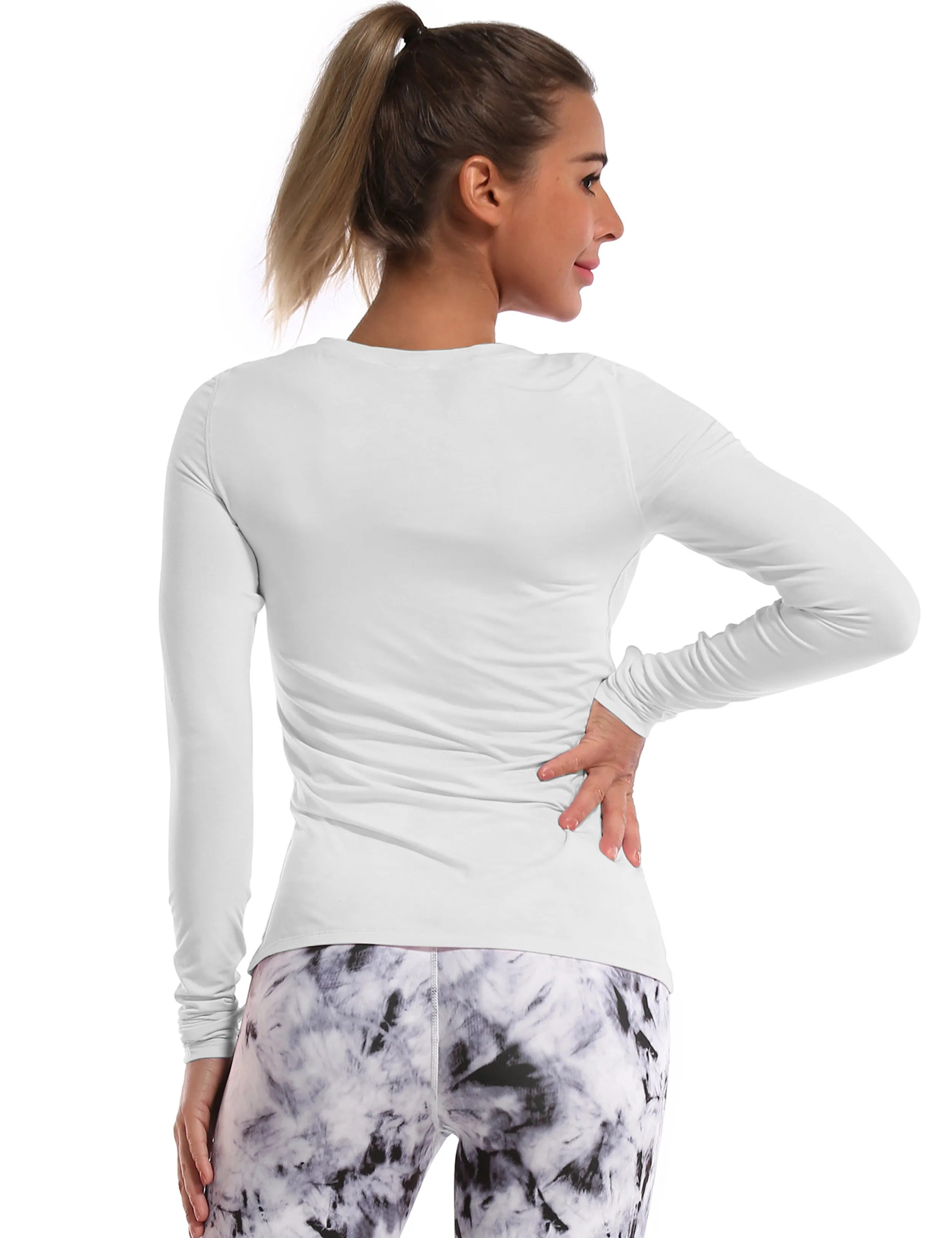 Athlete Long Sleeve Tops lightgray_Plus Size
