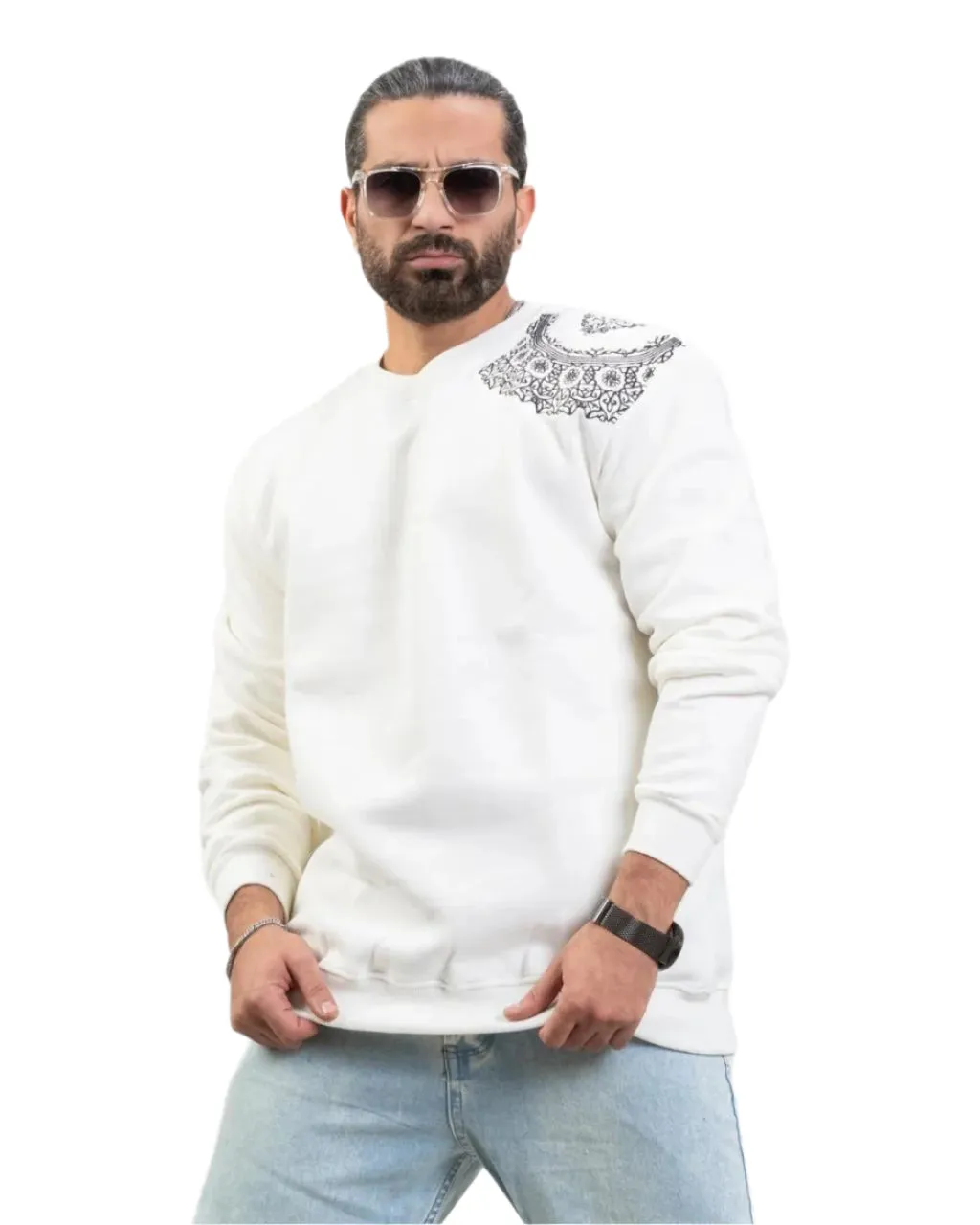 Back Printed Sweatshirt – Winter Fleece Fabric, Comfortable Fit
