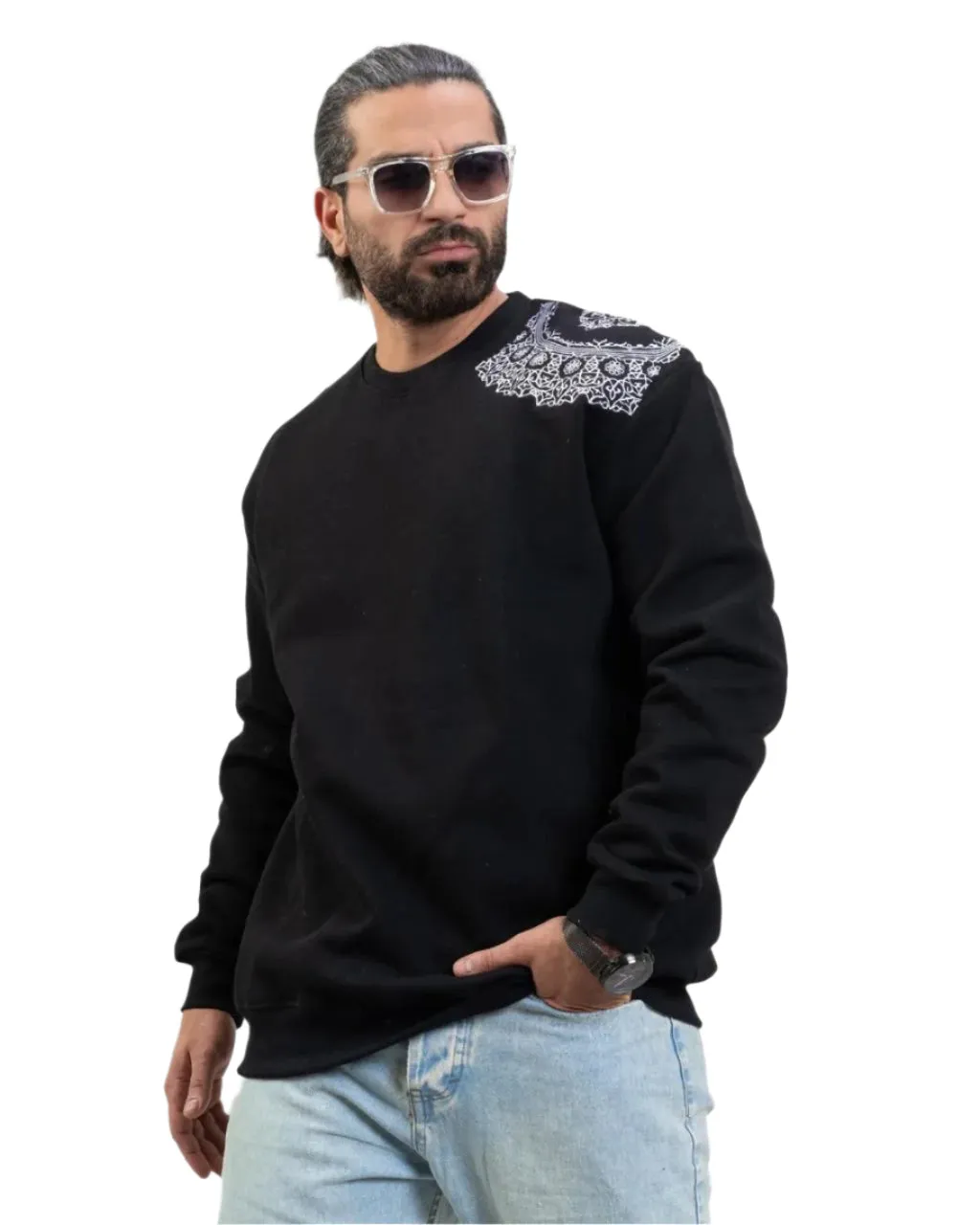 Back Printed Sweatshirt – Winter Fleece Fabric, Comfortable Fit