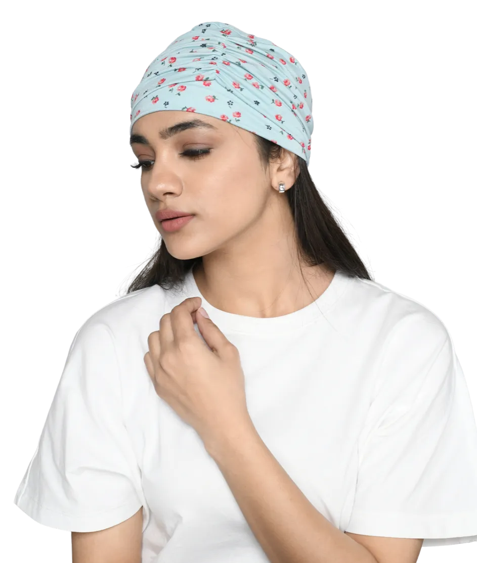 Beautifull Bamboo Viscose Printed Cap With Rouched Band For Women (HS 119Printed)