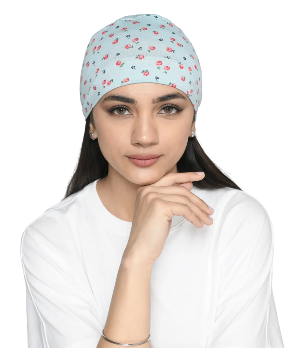Beautifull Bamboo Viscose Printed Cap With Rouched Band For Women (HS 119Printed)