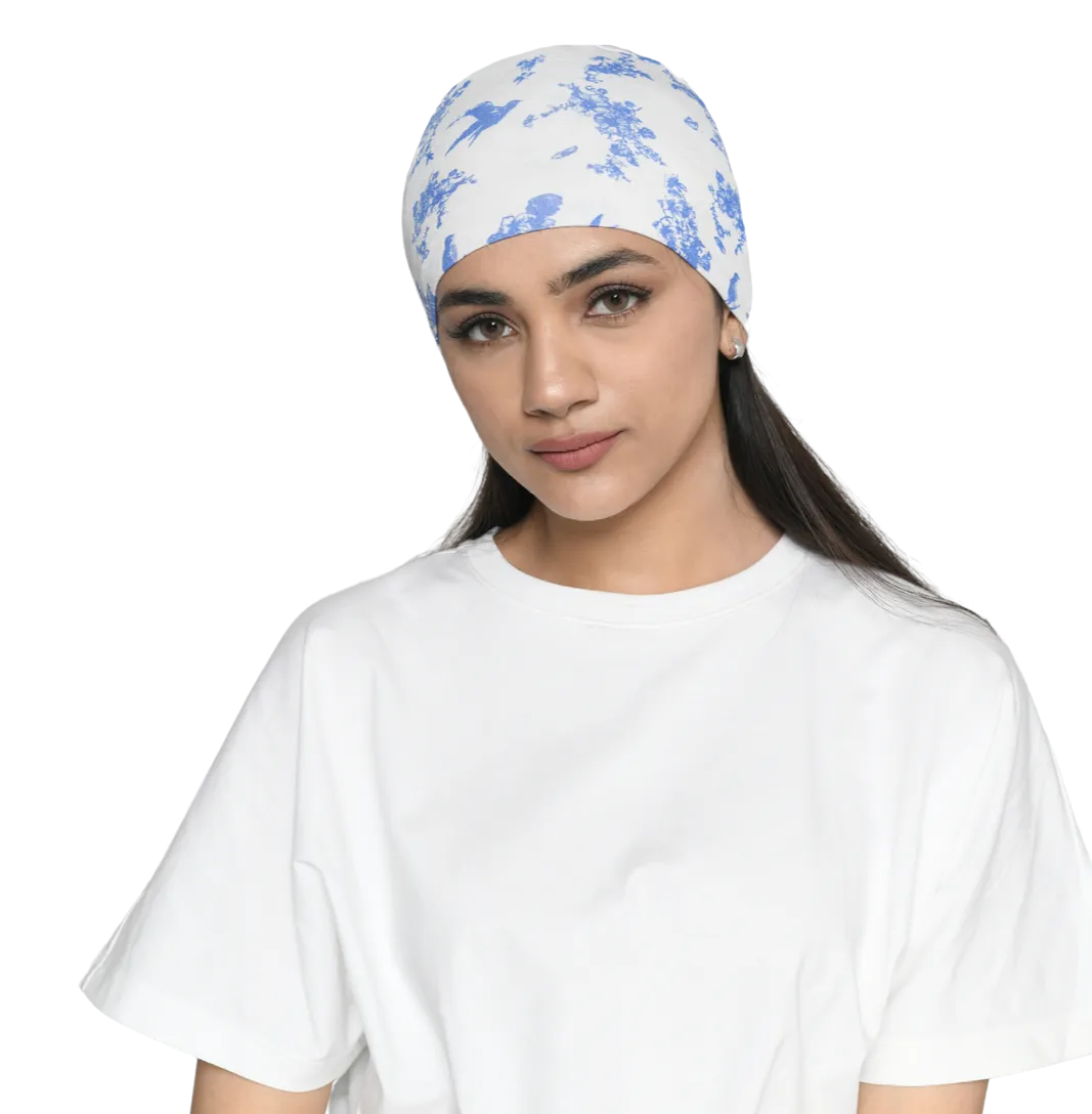 Beautifull Bamboo Viscose Printed Cap With Rouched Band For Women (HS 119Printed)