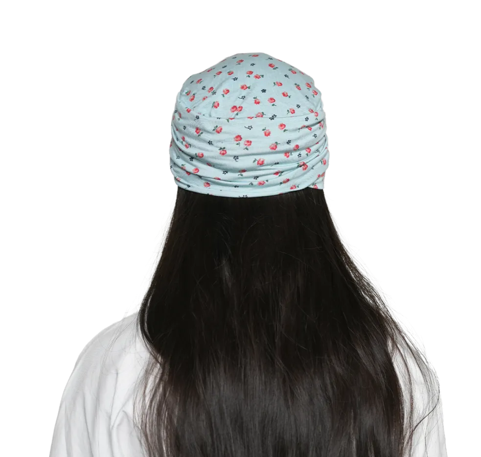 Beautifull Bamboo Viscose Printed Cap With Rouched Band For Women (HS 119Printed)