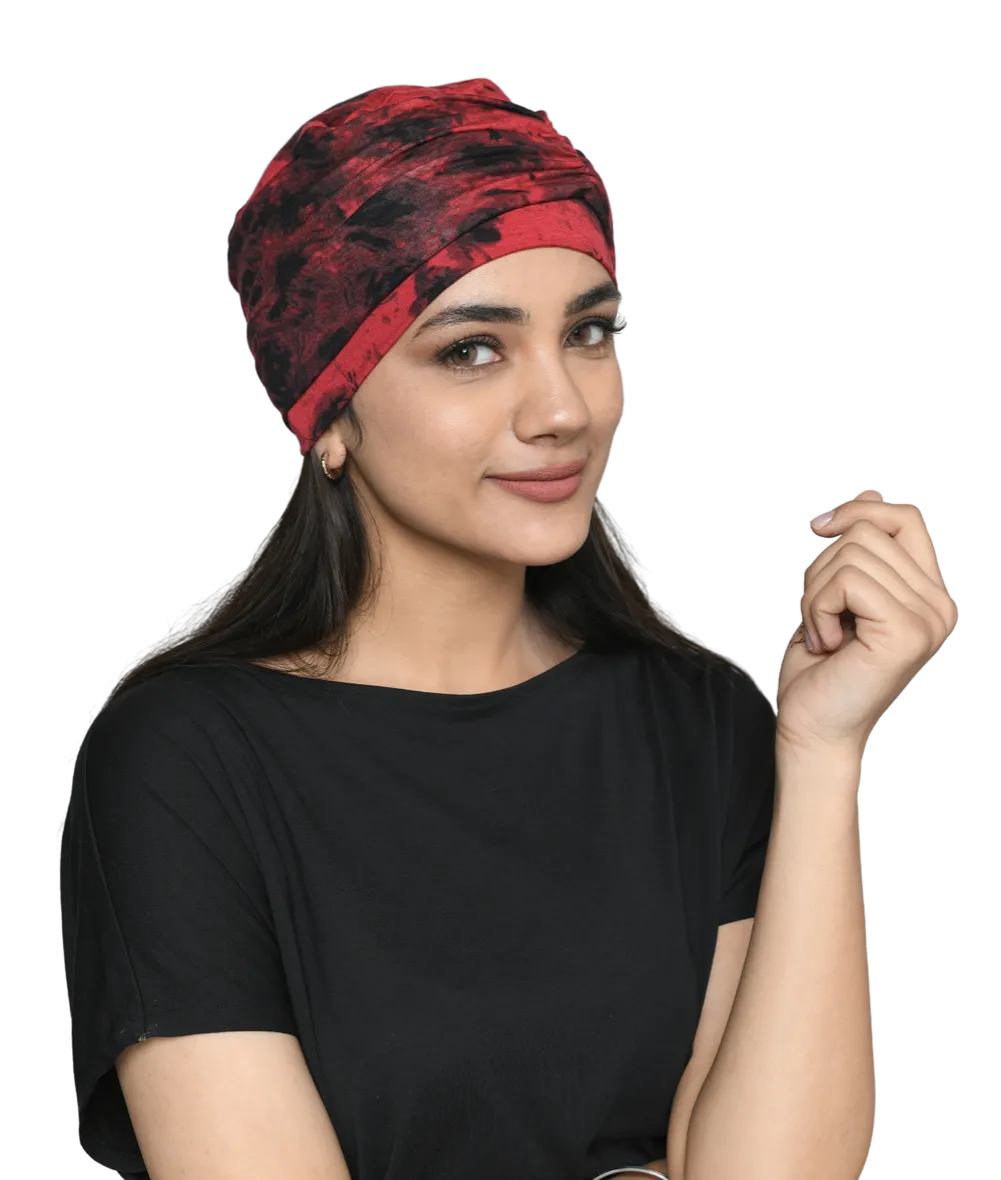 Beautifull Bamboo Viscose Printed Cap With Rouched Band For Women (HS 119Printed)