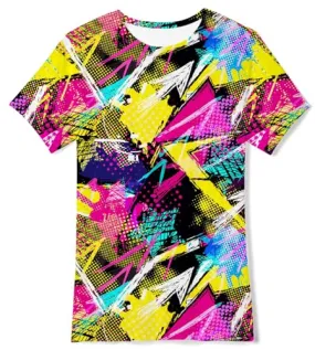 Boys T Shirt 8t 9t Funny Neon Summer 3D Graphic Tee Shirt Retro 80S 90S Short Sleeve Shirts Tops for Party Sport 8-9 Years