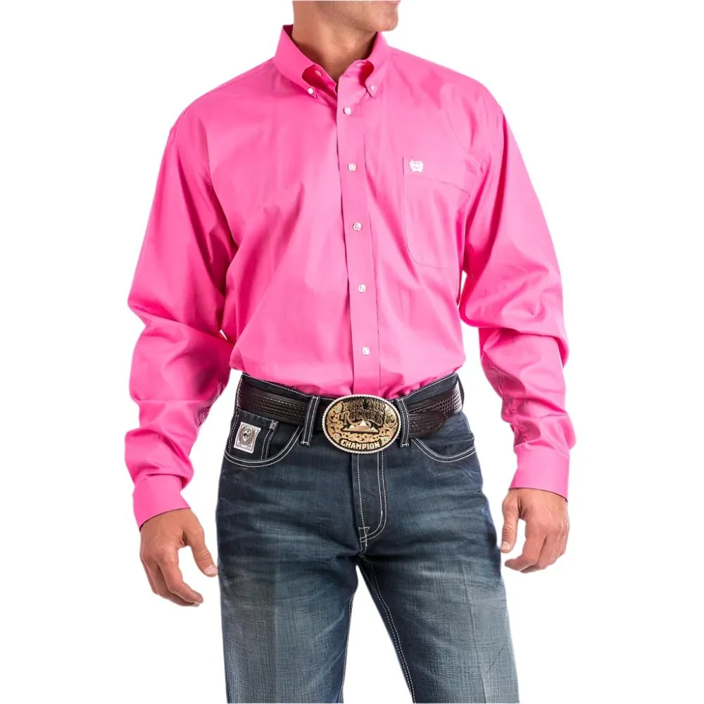 Cinch Mens Pink Long Sleeve Button Down Shirt - MTW1103320-PNK
