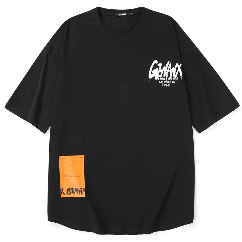 Cool Cartoon Print Loose Half Sleeve T-Shirt