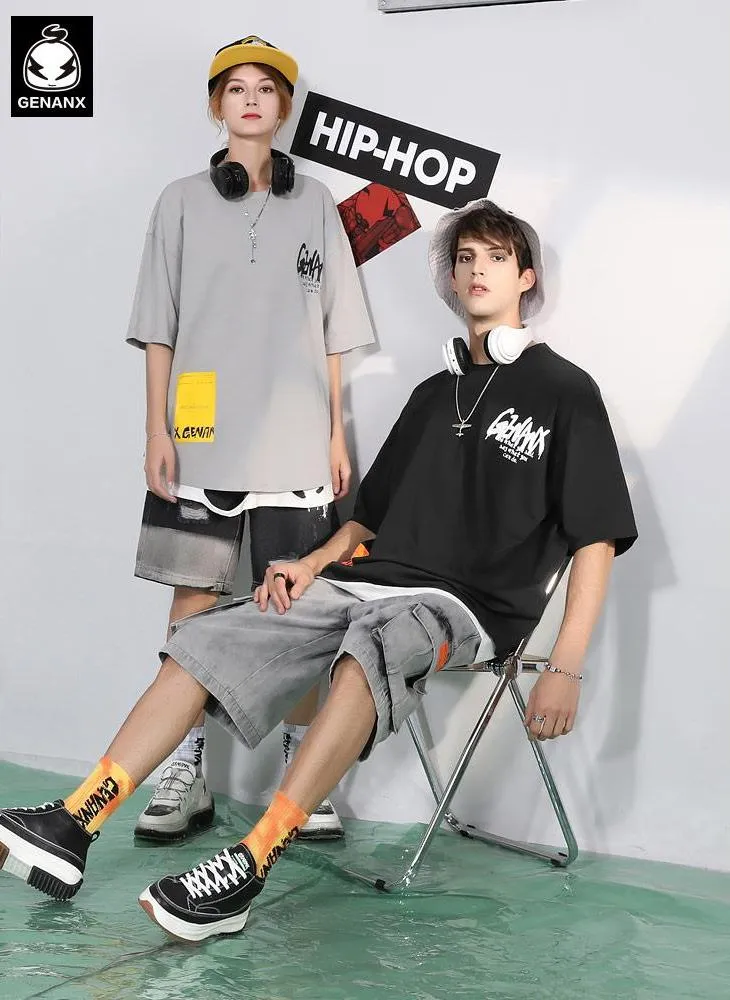 Cool Cartoon Print Loose Half Sleeve T-Shirt