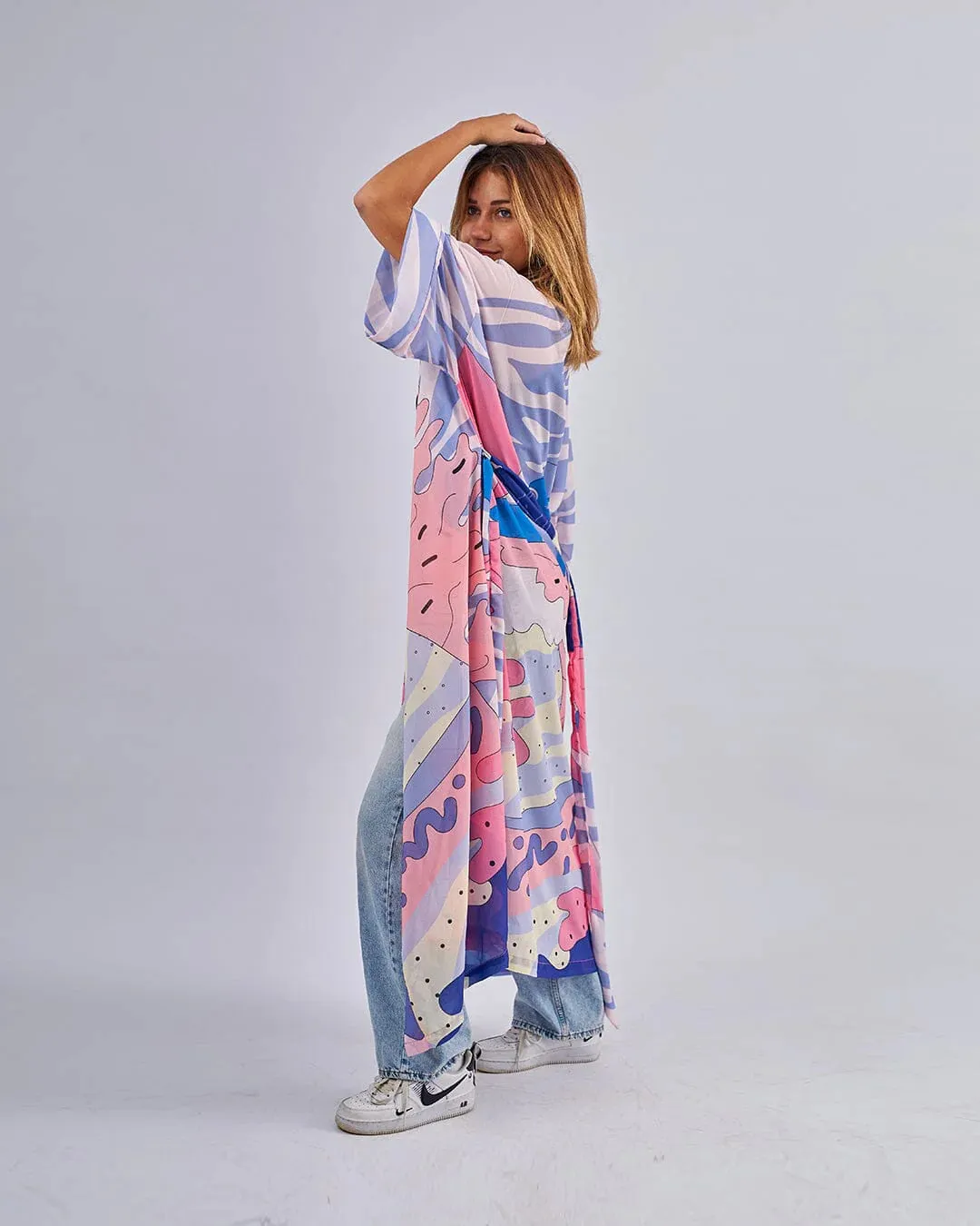 Coral Bubble Gum - Chiffon Kimono - The Makeovr