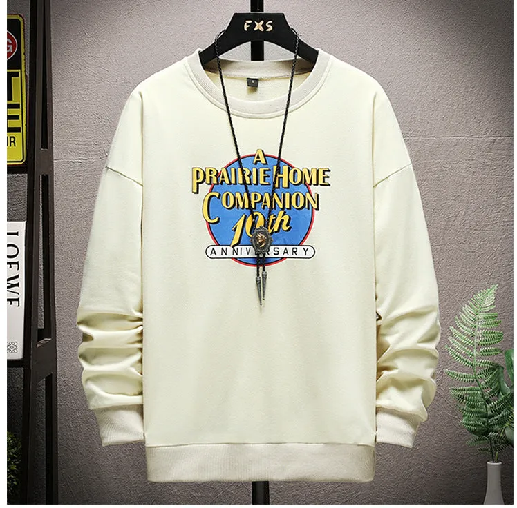 Cotton Sweatshirt Long Sleeved Round-Neck Trendy Matching Tops Outerwear