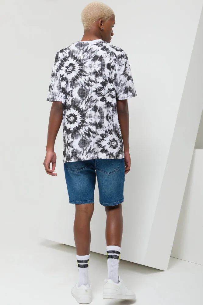 Cube X S.W. Smiley Tie Dye Short Sleeve T-Shirt Grey