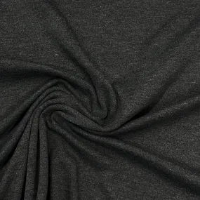 Dark Charcoal Heather Cotton Interlock Fabric