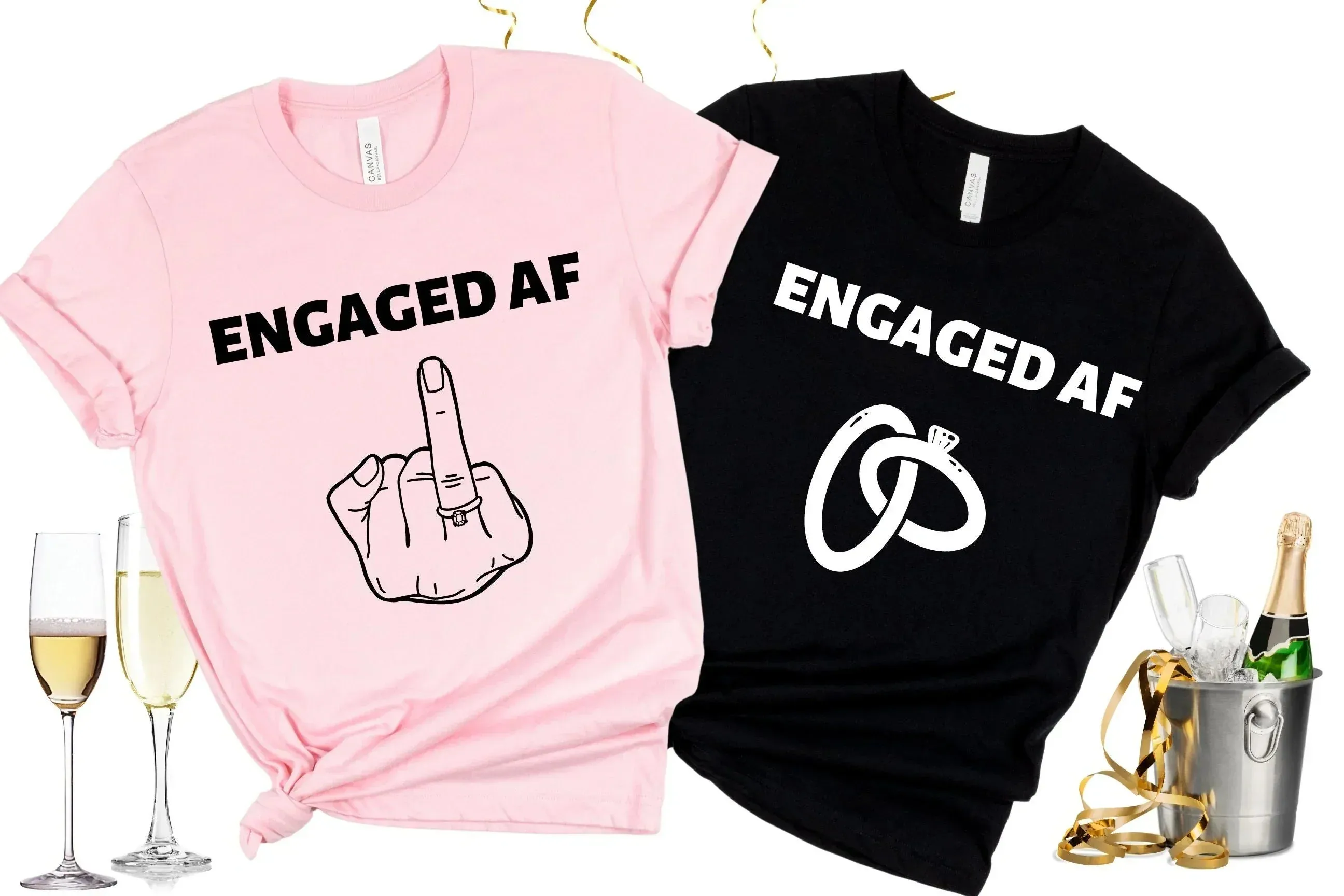 Engagement Shirt, Announcement Tee, Bachelorette Party Shirt, Bridal Shower Shirt, We're Engaged, Engaged Af Shirt, Couples Shirts