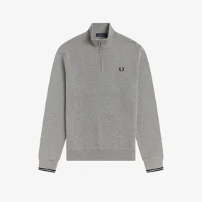 Fred Perry Half Zip Sweat - Steel Marl