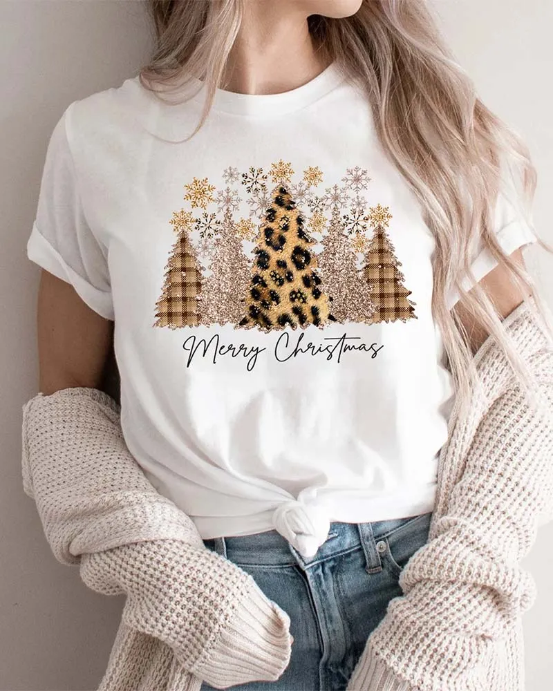 Fun Christmas tree casual T-shirt