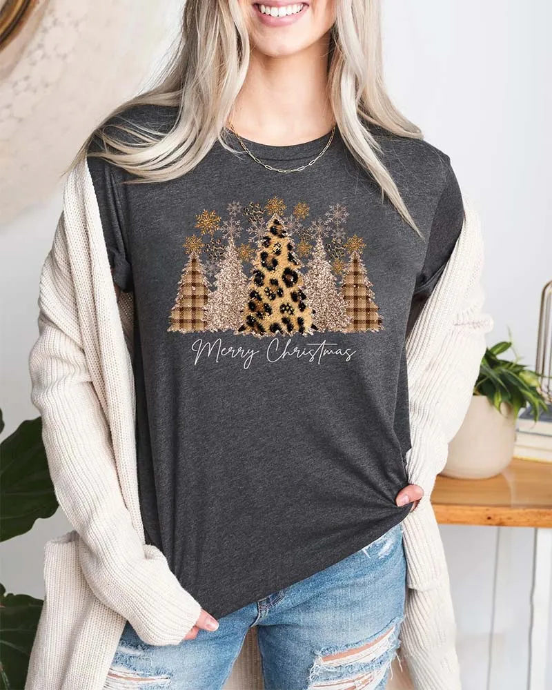 Fun Christmas tree casual T-shirt