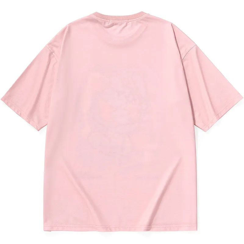 Hand-Painted Cartoon Letter Paint Print T-Shirt