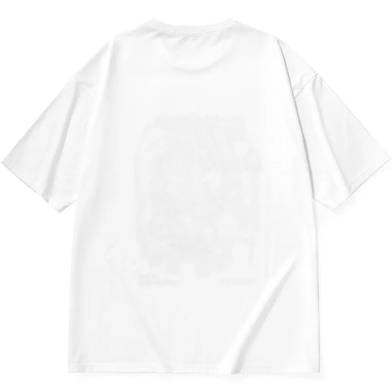 Hand-Painted Cartoon Letter Paint Print T-Shirt