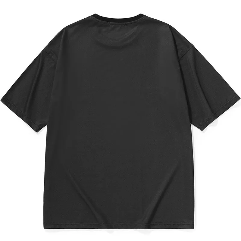 Hand-Painted Cartoon Letter Paint Print T-Shirt