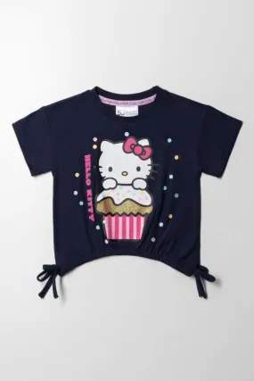 Hello Kitty Side Tie T-Shirt Navy