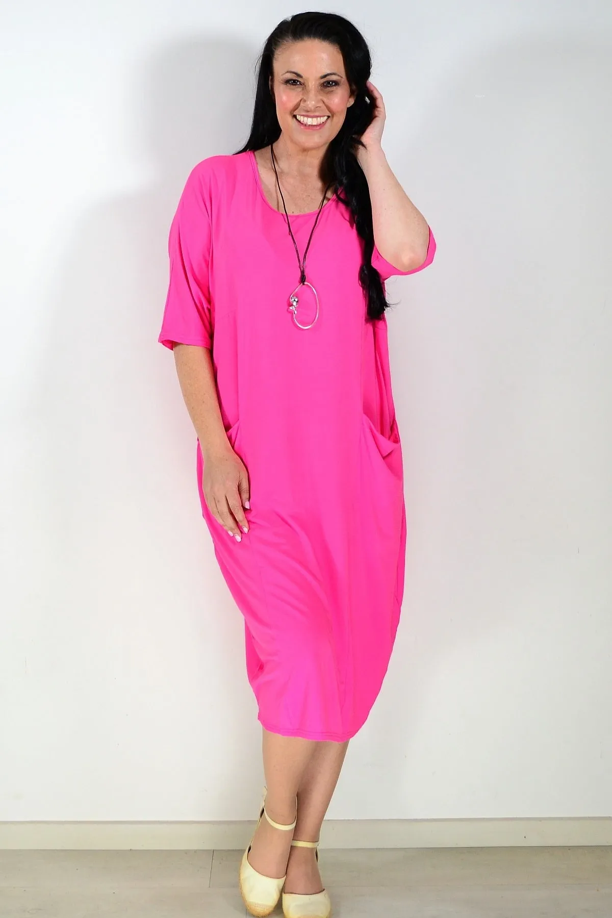 Hot Pink Bamboo Tunic Dress