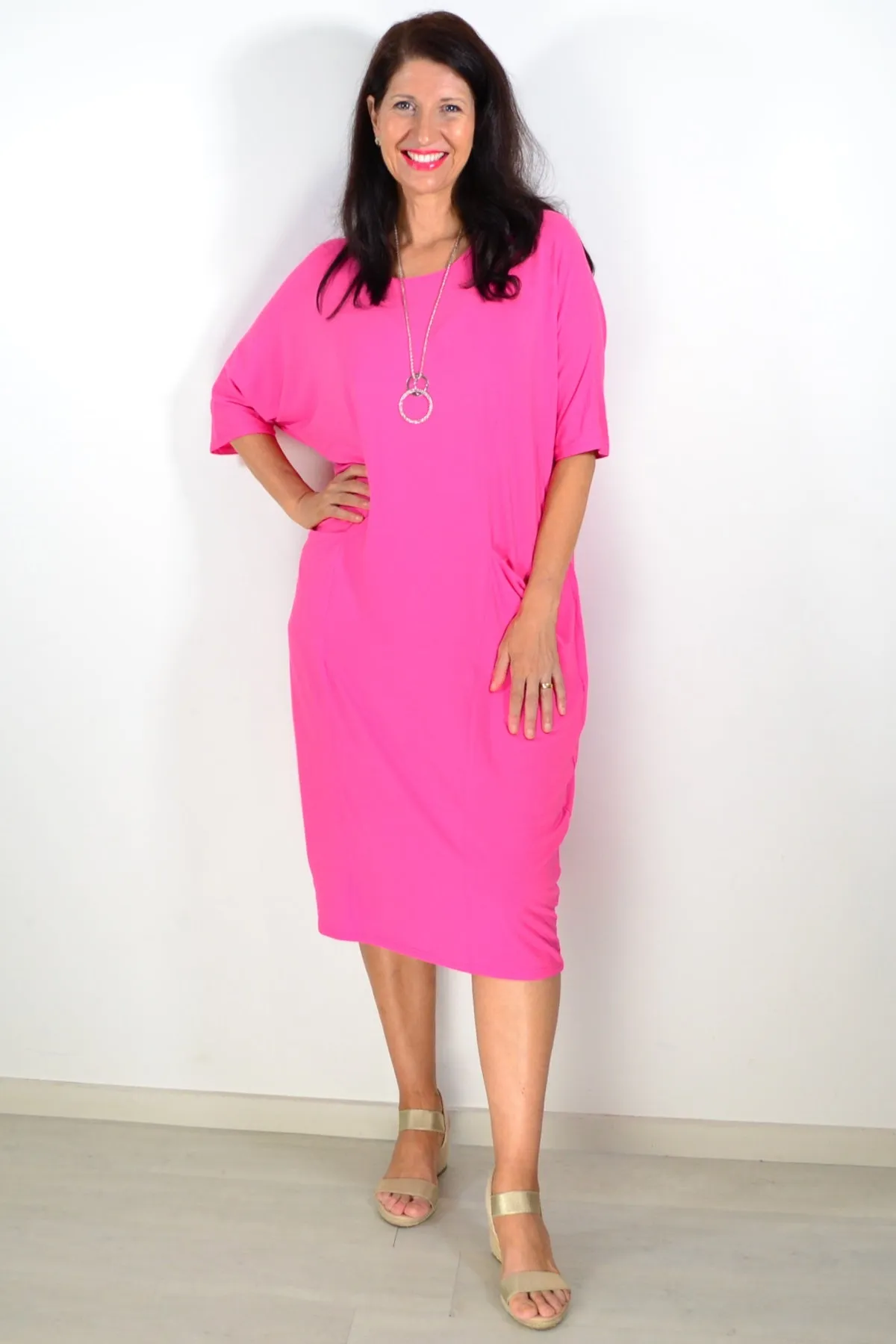 Hot Pink Bamboo Tunic Dress