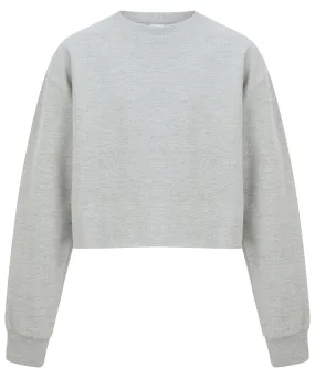 Kids cropped slounge sweat | Heather Grey