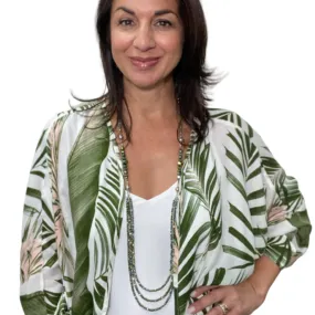 Kimono - Green Palm Leaf