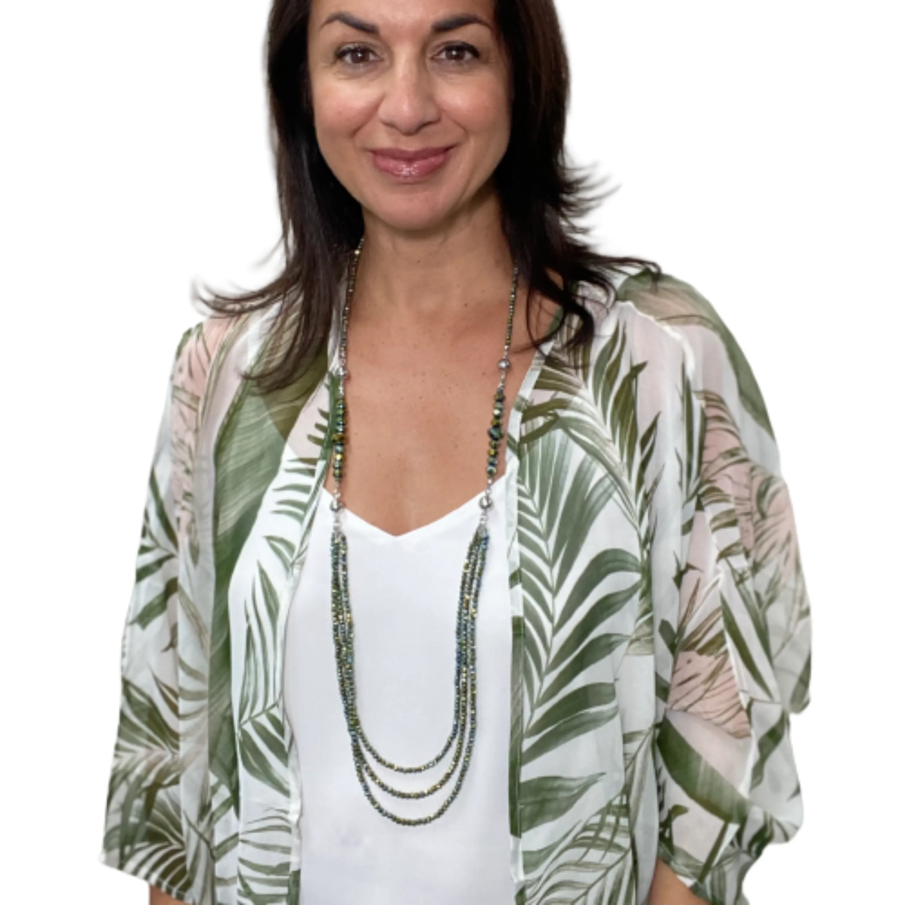 Kimono - Green Palm Leaf