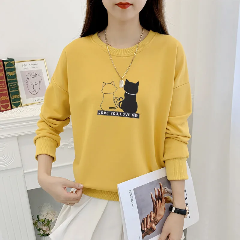 Korean Loose Lazy Plus Size Sweatshirt Women Trendy Niche ins Outerwear