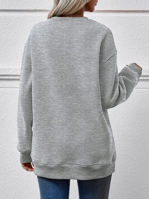 Letter Graphic Ma Ma Dropped Shoulder Sweatshirt