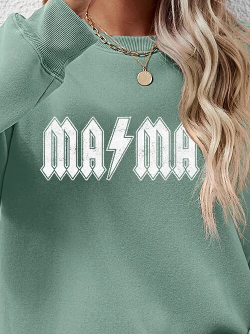 Letter Graphic Ma Ma Dropped Shoulder Sweatshirt