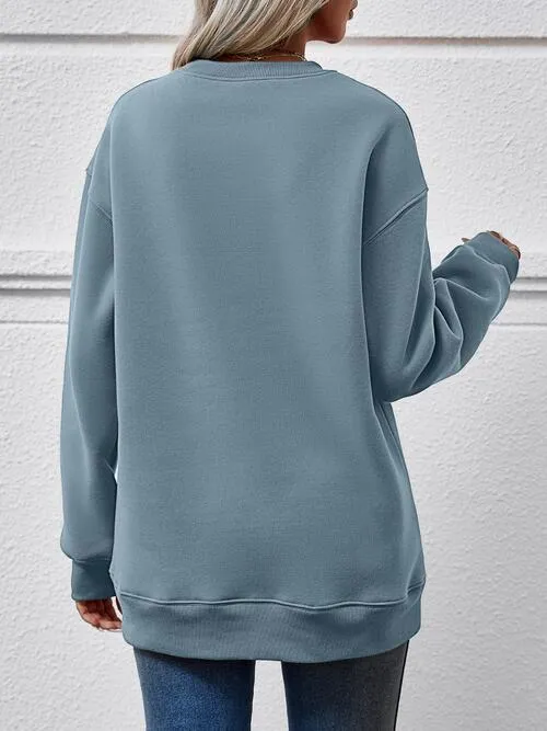 Letter Graphic Ma Ma Dropped Shoulder Sweatshirt