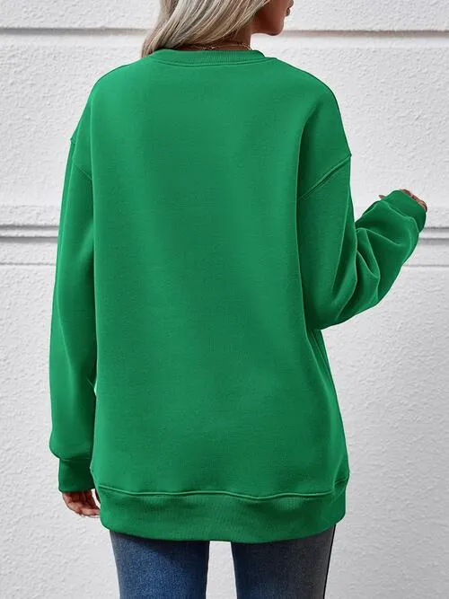 Letter Graphic Ma Ma Dropped Shoulder Sweatshirt