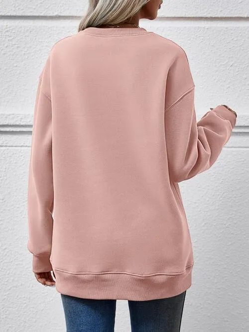 Letter Graphic Ma Ma Dropped Shoulder Sweatshirt