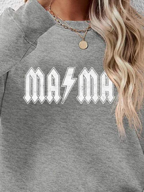 Letter Graphic Ma Ma Dropped Shoulder Sweatshirt