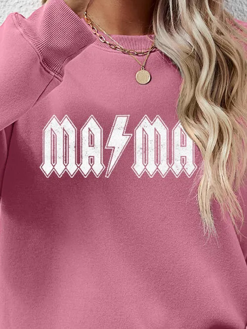 Letter Graphic Ma Ma Dropped Shoulder Sweatshirt