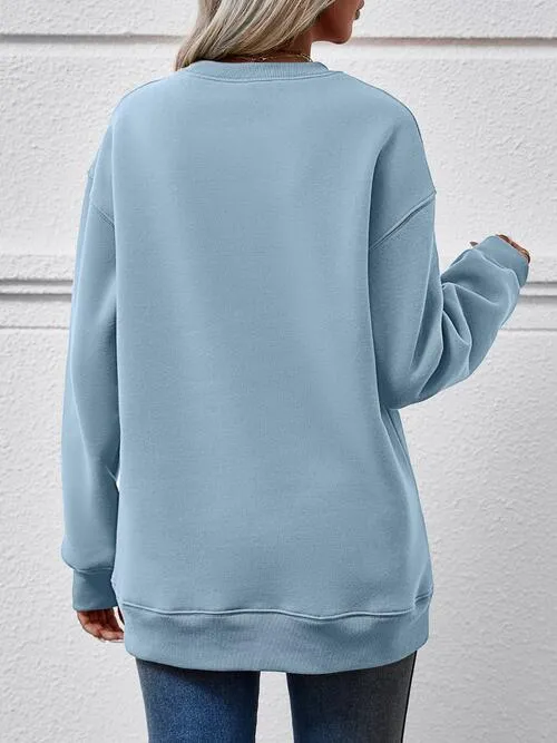 Letter Graphic Ma Ma Dropped Shoulder Sweatshirt