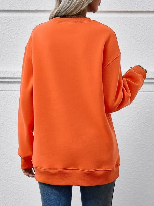 Letter Graphic Ma Ma Dropped Shoulder Sweatshirt