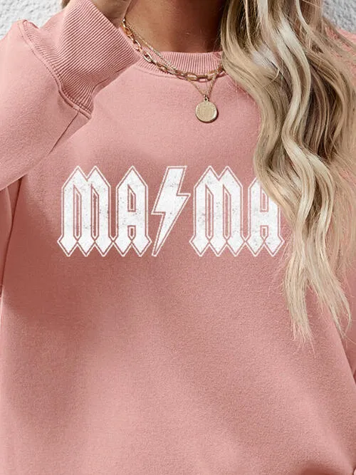 Letter Graphic Ma Ma Dropped Shoulder Sweatshirt